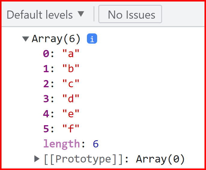 Picture showing the output of the Array concat function in JavaScript